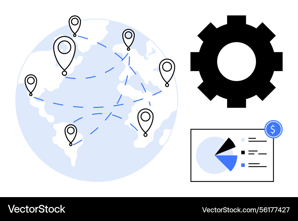 Global connectivity and data visualization Global connectivity and data visualization vector image