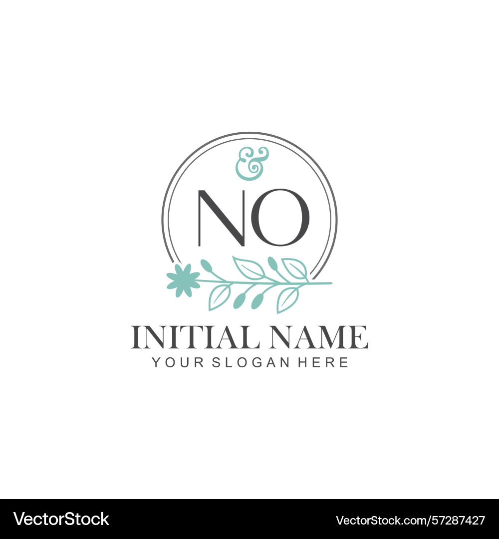 No initial logo templates with botanical elements Vector Image