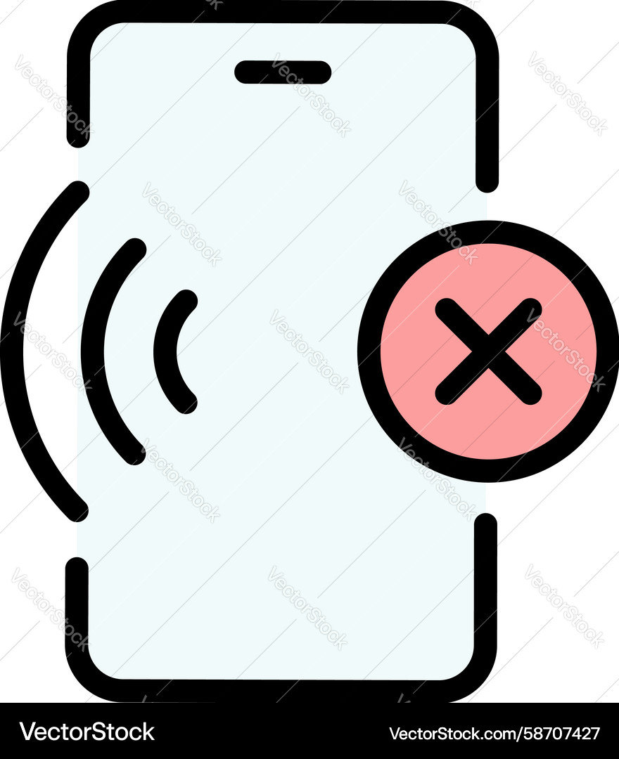No phone connection color icon stop using device Vector Image