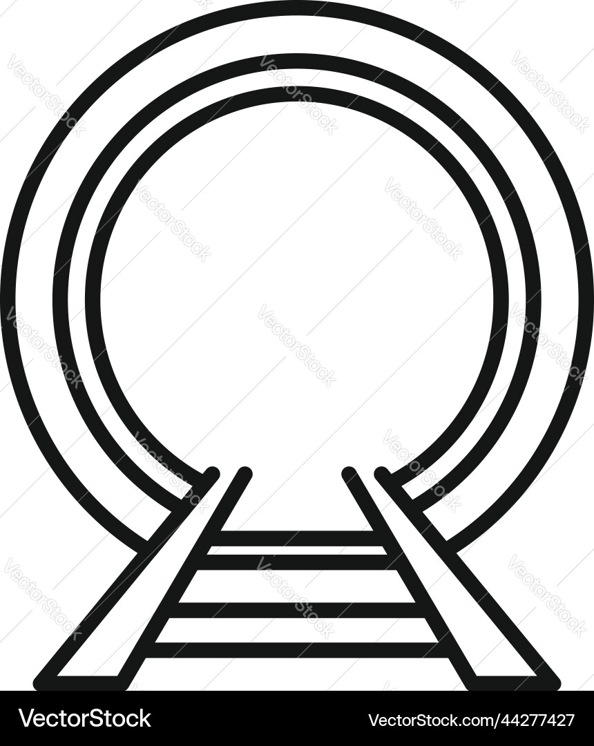 Railway tunnel icon outline metro train Railway tunnel icon outline metro train vector image