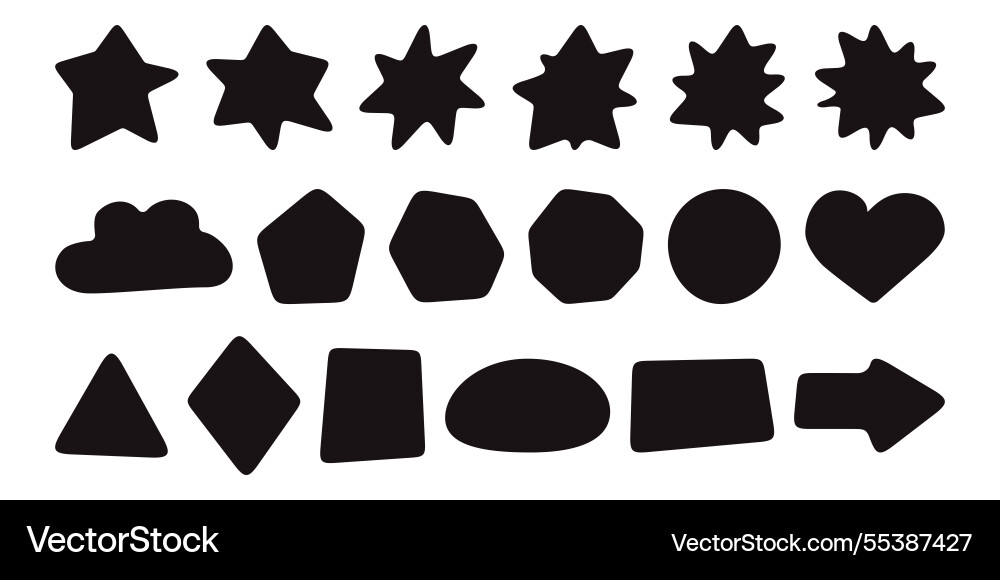 Rounded corner shapes square rectangle Rounded corner shapes square rectangle vector image