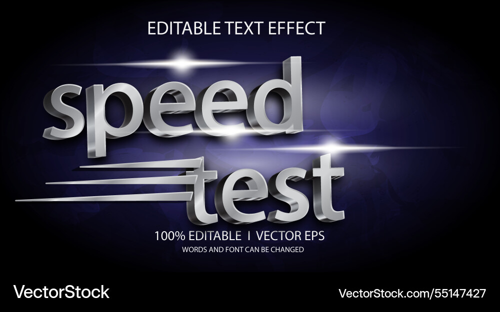 Speed test 3d text effect with modern style Speed test 3d text effect with modern style vector image