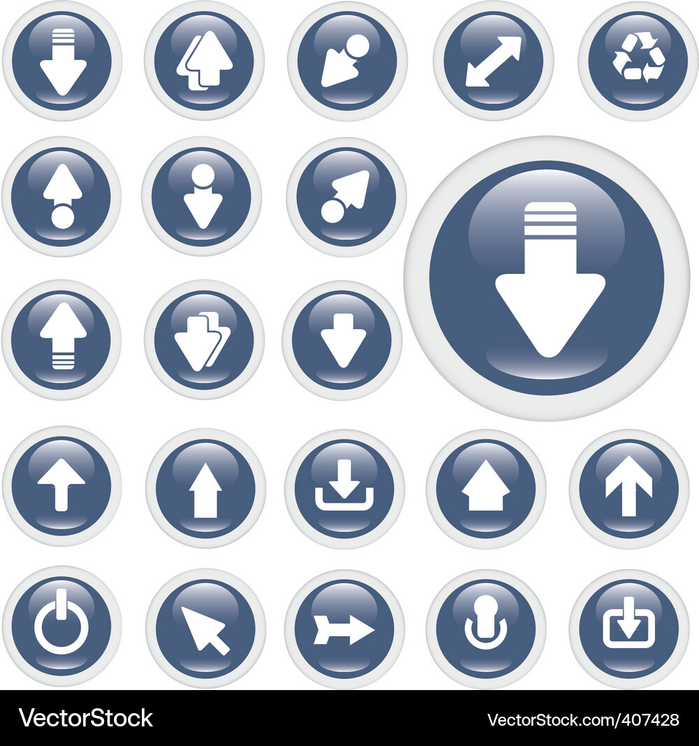 Arrow glossy buttons Vector Image