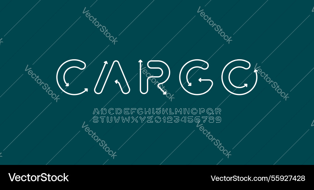 Digital style alphabet font from arrow Digital style alphabet font from arrow vector image
