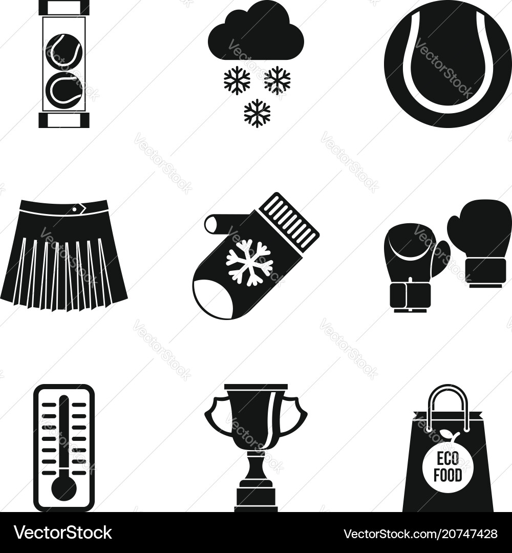 Fair game icons set simple style Fair game icons set simple style Vector Image
