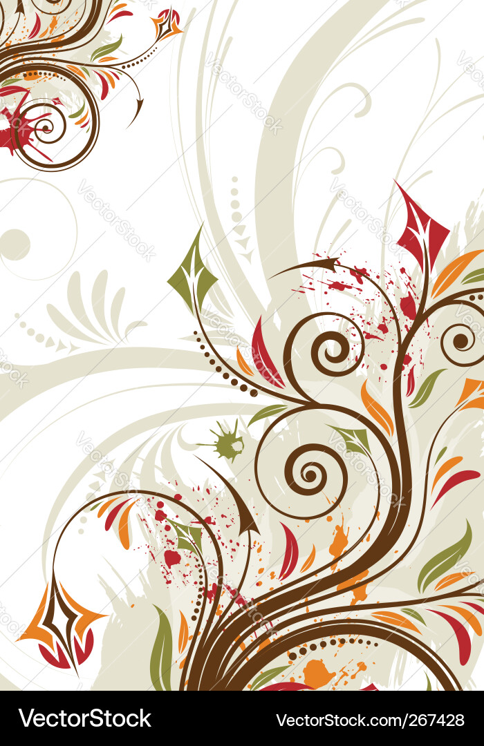 Floral Grunge Hintergrund Vektorbild