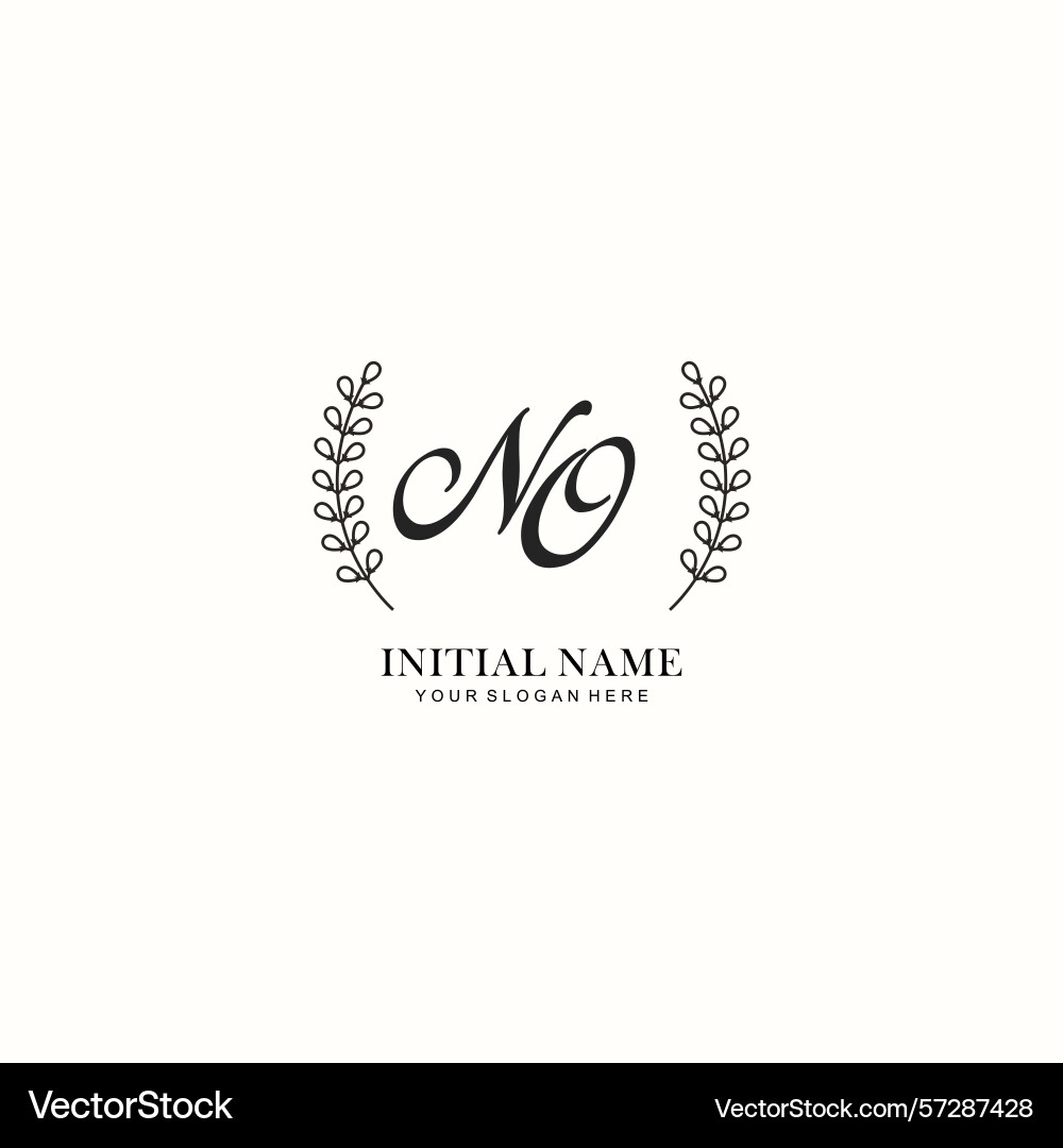 No initial logo templates with botanical elements No initial logo templates with botanical elements Vector Image