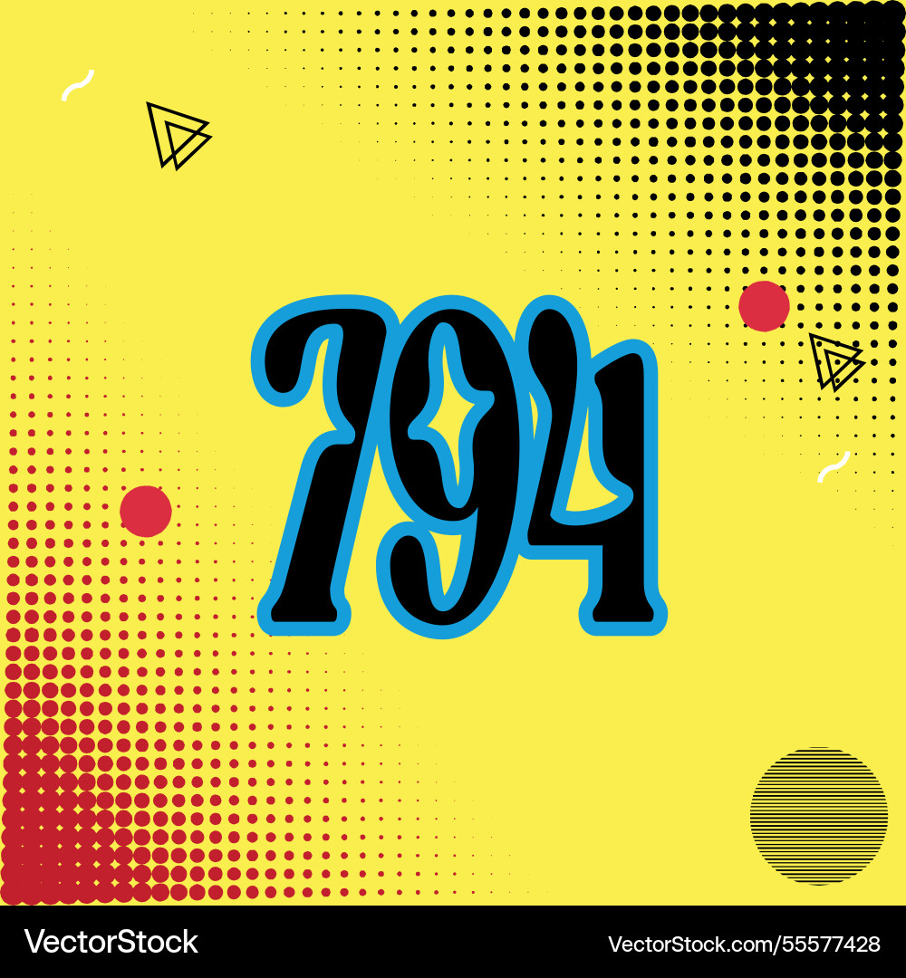 Number font design with decorative dots Vector Image