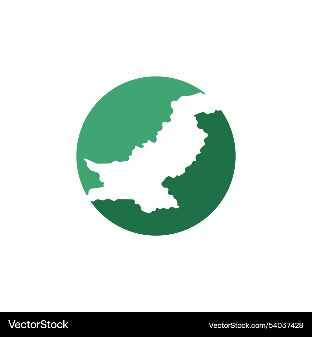 Pakistan country map circle border icon Royalty Free Vector