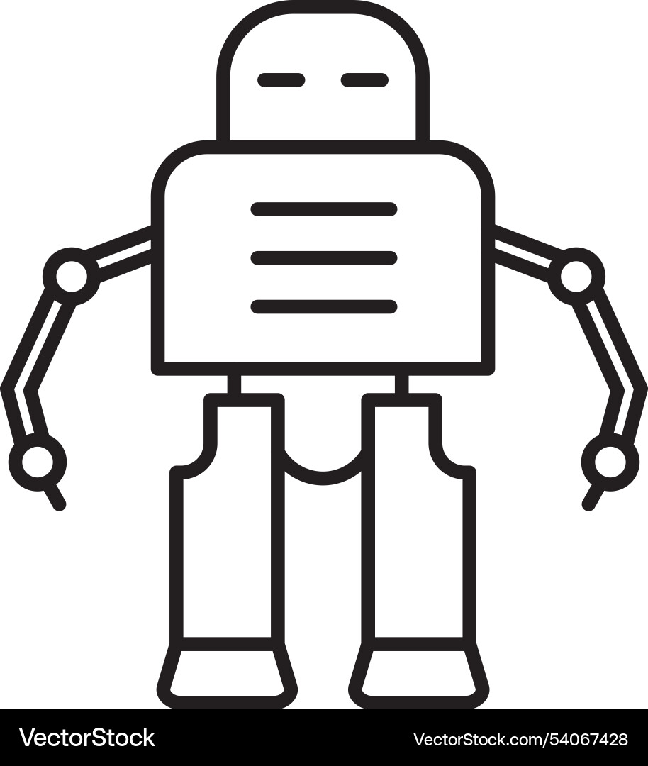 Robot line icon design Vector Image