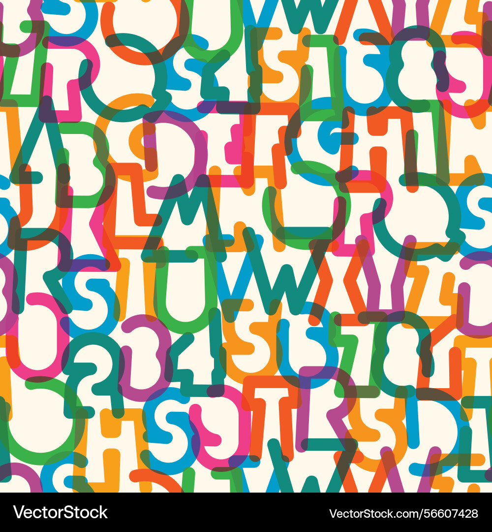Seamless pattern background with contours letters Seamless pattern background with contours letters vector image