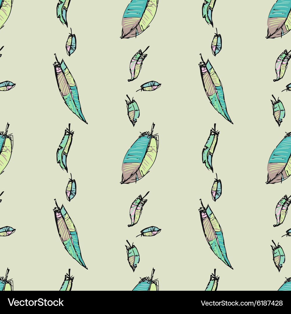 Seamless pattern with feathers Vector Image