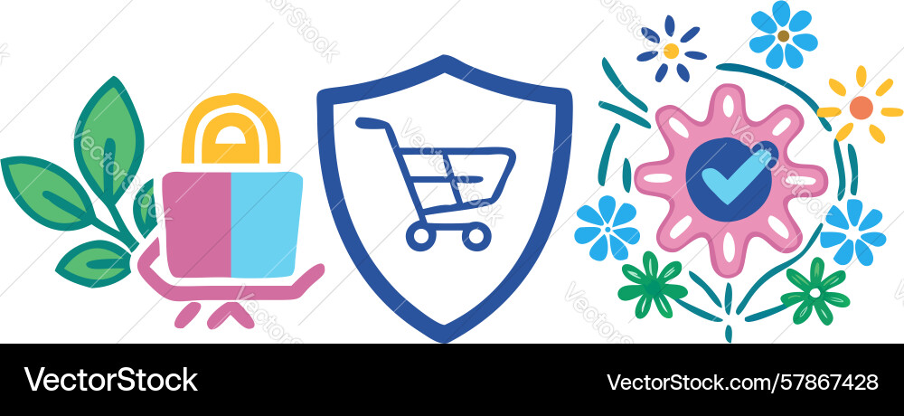 Secure eco-friendly shopping design generative ai Vector Image