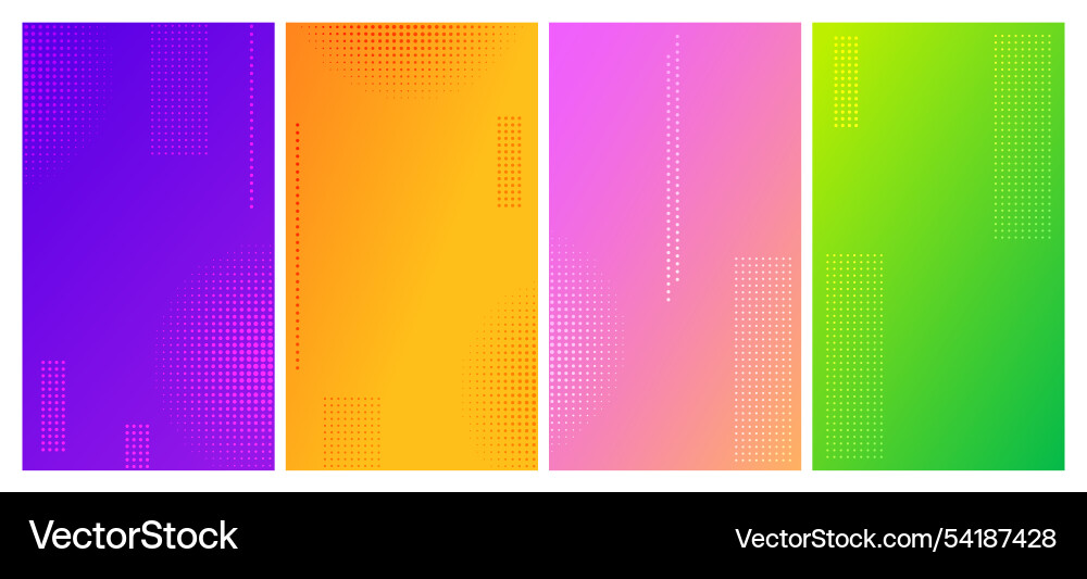 Set of abstract gradient geometric backgrounds vector image