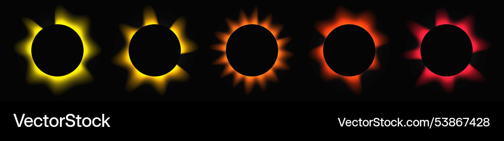 Set of multicolor circle illuminate light frames Set of multicolor circle illuminate light frames vector image