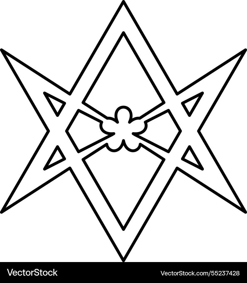 Thelema unicursal hexagonal symbol unprocessing Vector Image