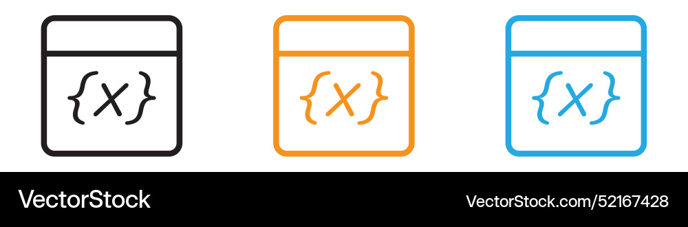 Variable Symbol Icon Set Vector Image