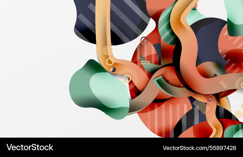 Vibrant abstract background overlapping shapes Vector Image