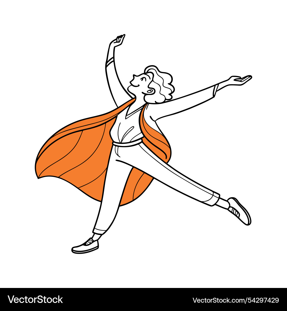 A character in dynamic dancing pose Vector Image