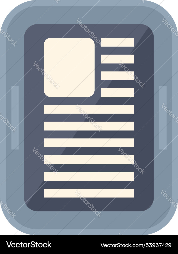 Electronic reader showing text and image on screen Electronic reader showing text and image on screen vector image