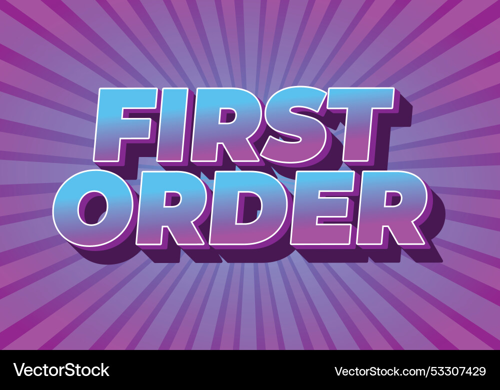 First order text effect in 3d style with modern First order text effect in 3d style with modern vector image