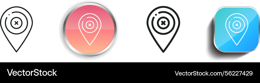 Location icon thin linear regular and button vector image