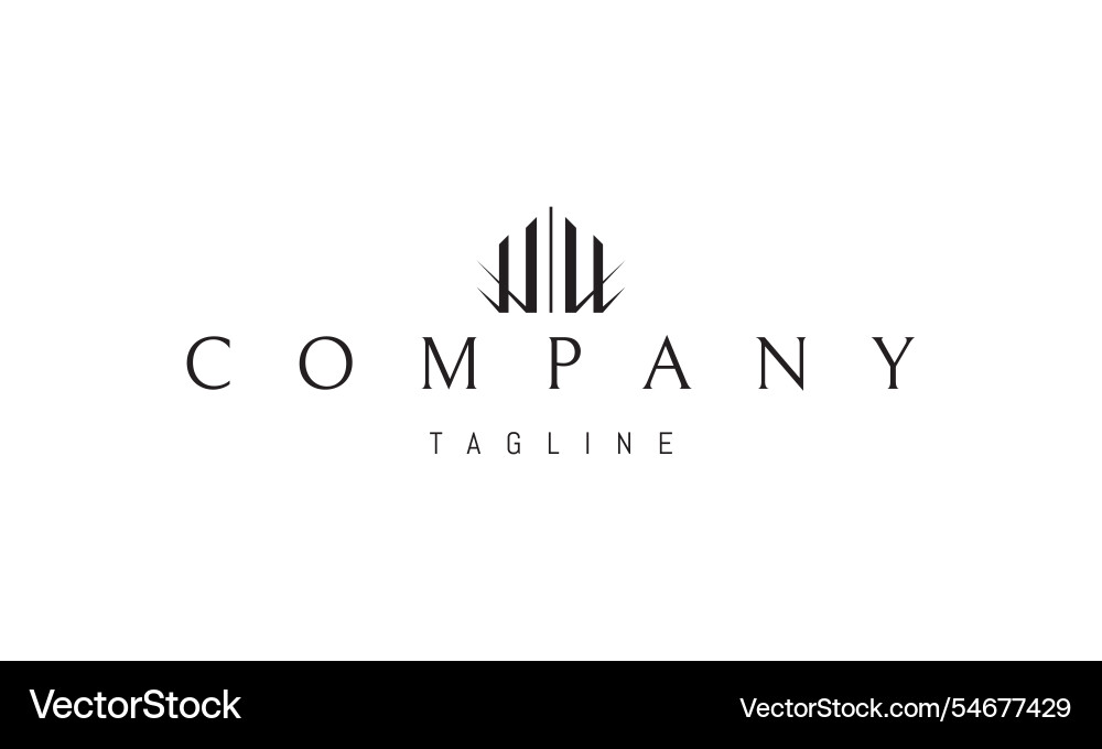 Logo with an abstract image of a column Logo with an abstract image of a column vector image