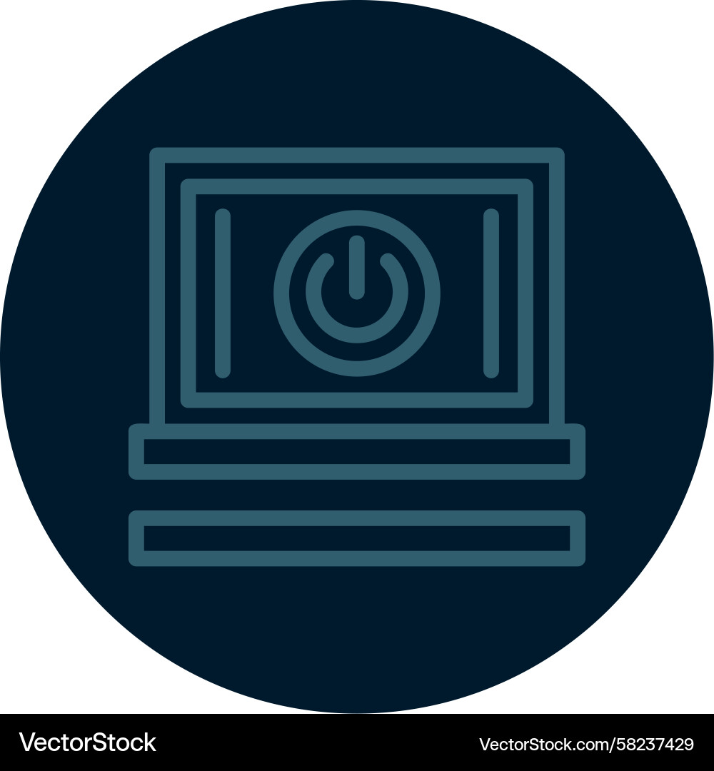 Power Line Multi Color Button Icon Vector Image