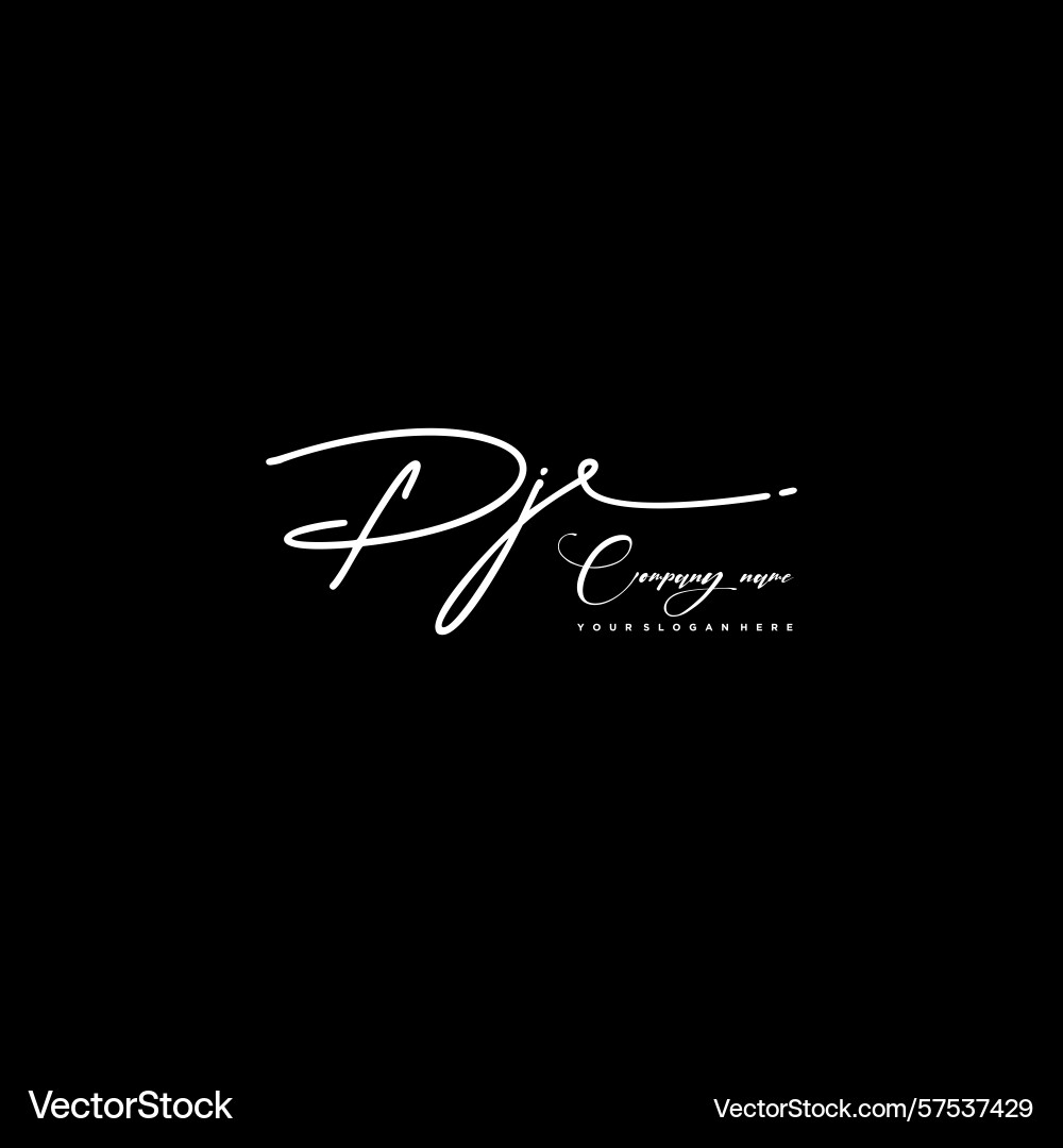 Signature style pj initial logos initials logo Vector Image