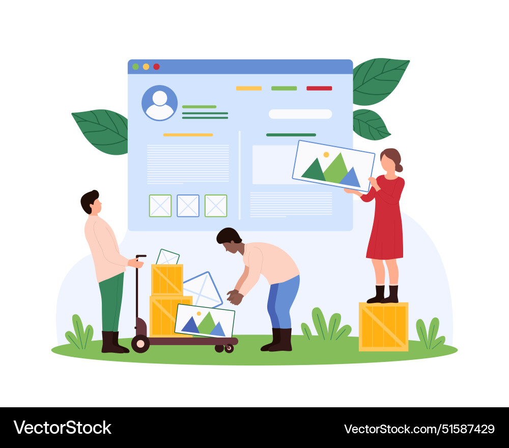 Web design wireframe process on online platform Web design wireframe process on online platform vector image