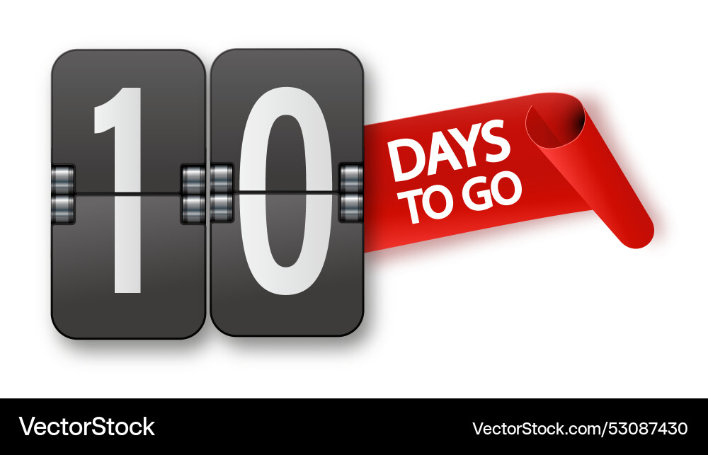 10 days to go icon set countdown vector image