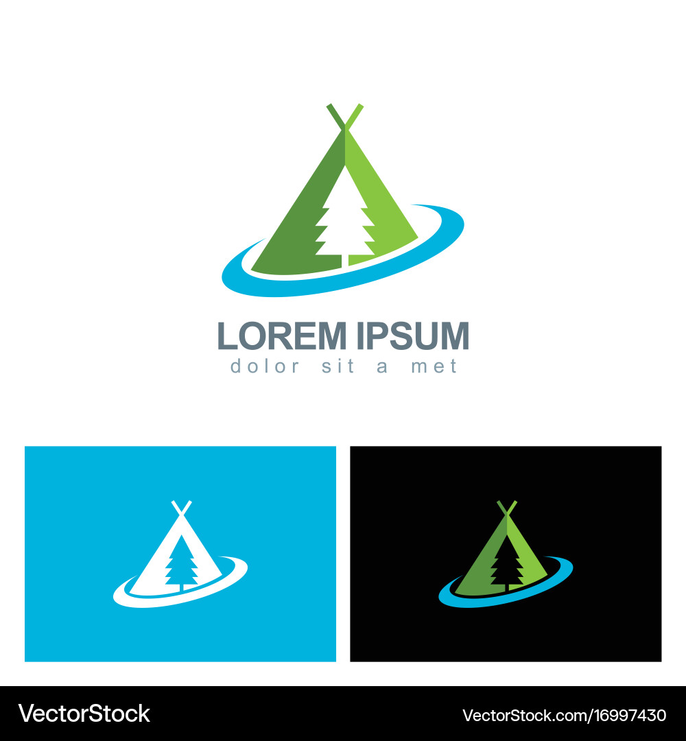 Camping pine tree logo Vector Image