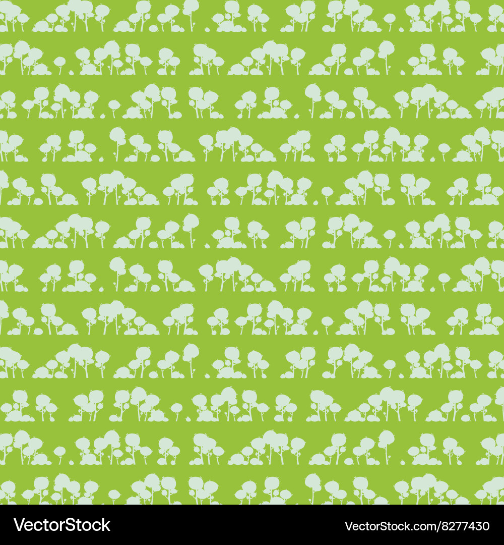 Seamless pattern with cartoon trees Vector Image