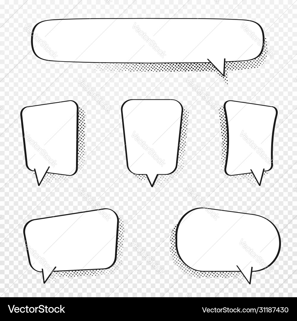 Set comic speech bubbles blank Set comic speech bubbles blank vector image
