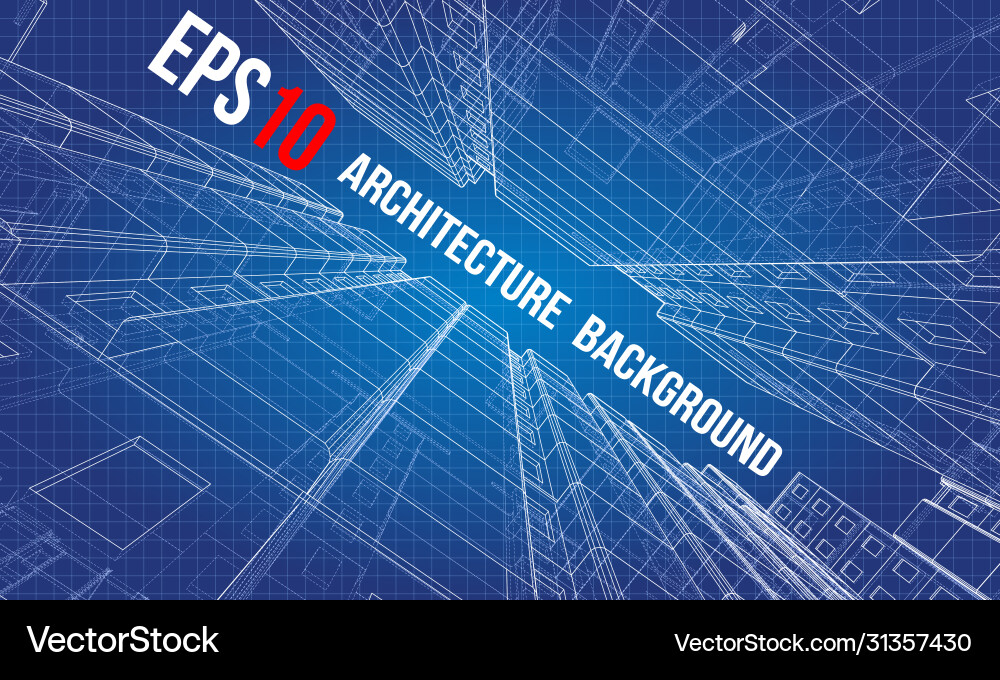 Wire-frame model a multi-storey building Wire-frame model a multi-storey building vector image