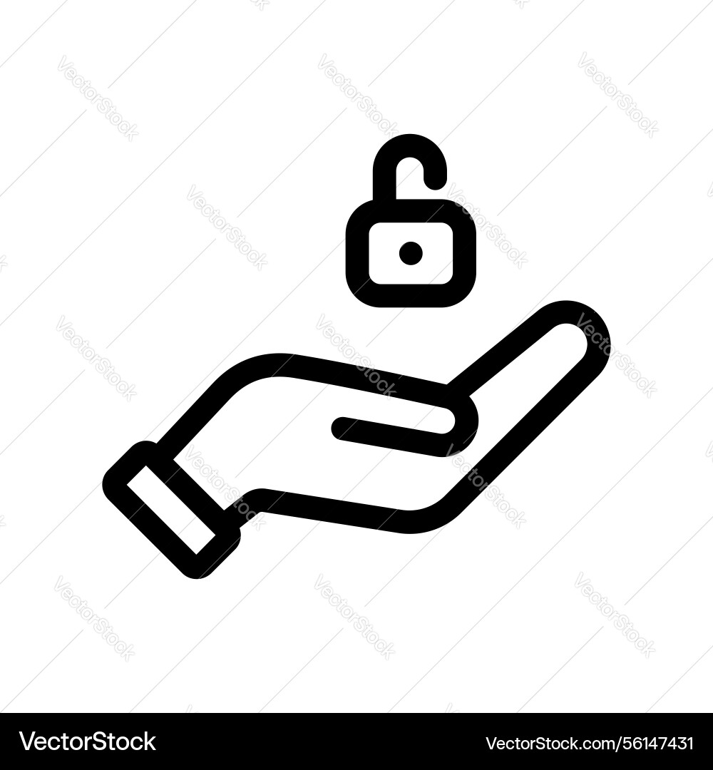 A clean and simple icon for hand encryption Vector Image