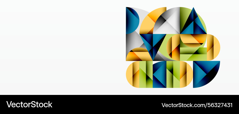 Abstract geometric composition overlapping shapes Vector Image
