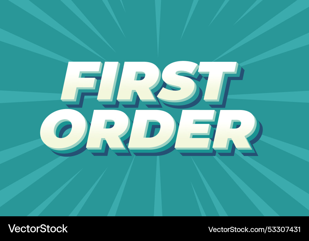 First order text effect in 3d style with modern First order text effect in 3d style with modern vector image