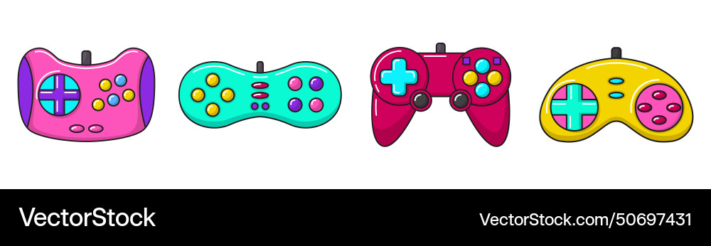 Game controller gamepad icons set Vector Image