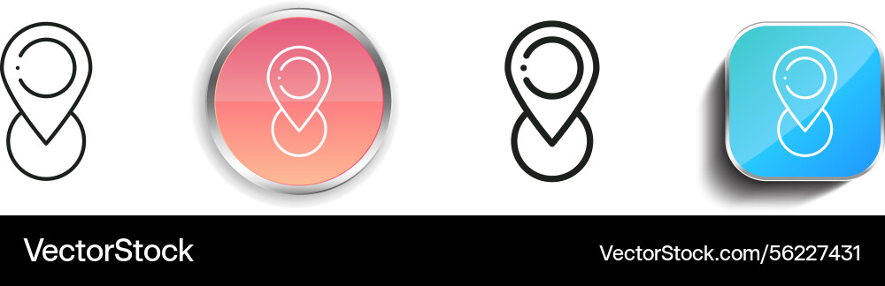 Location icon thin linear regular and button vector image