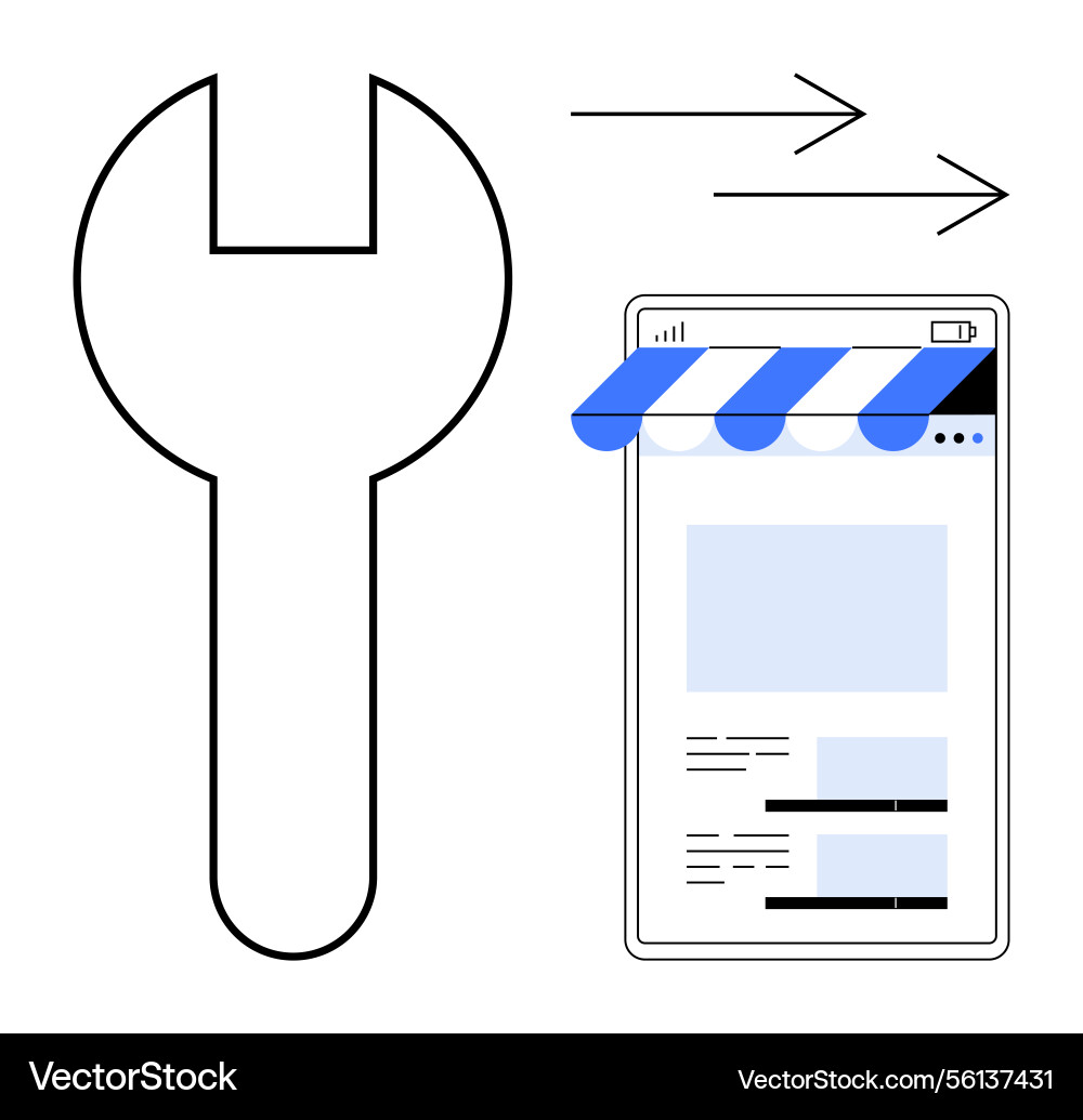 Online storefront development and optimization Online storefront development and optimization vector image