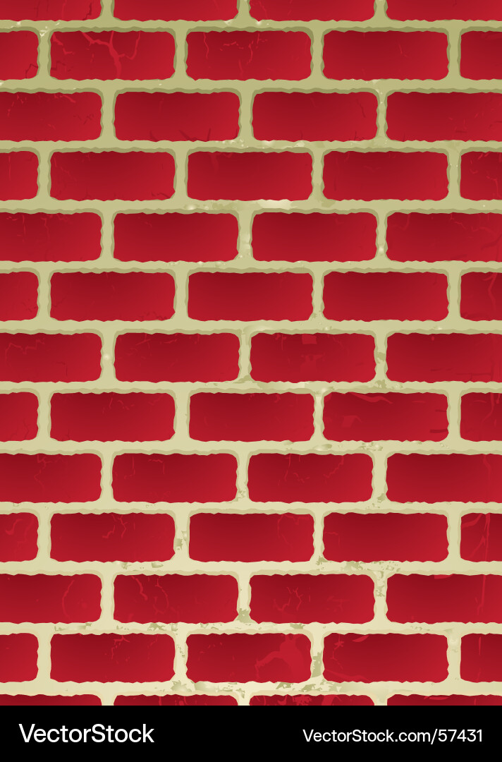 Red Brick Wall Texture Vector Image