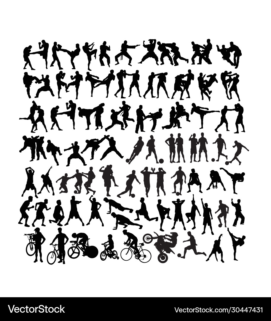 Sport & Fitness Silhouettes Vector Image
