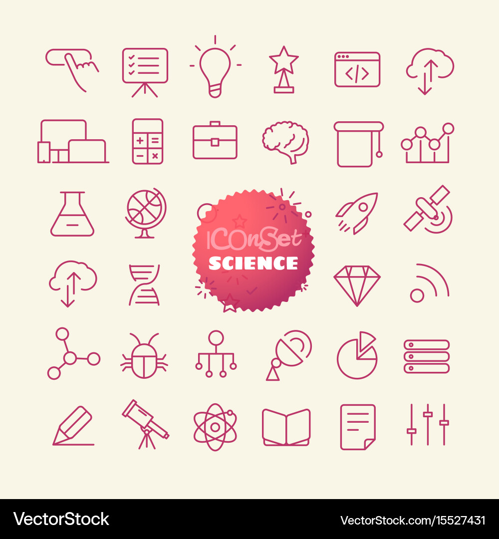 Thin Line Icon Set - Science & Technology vector image