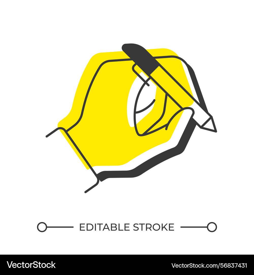 Writing offset shadow line icon Writing offset shadow line icon vector image
