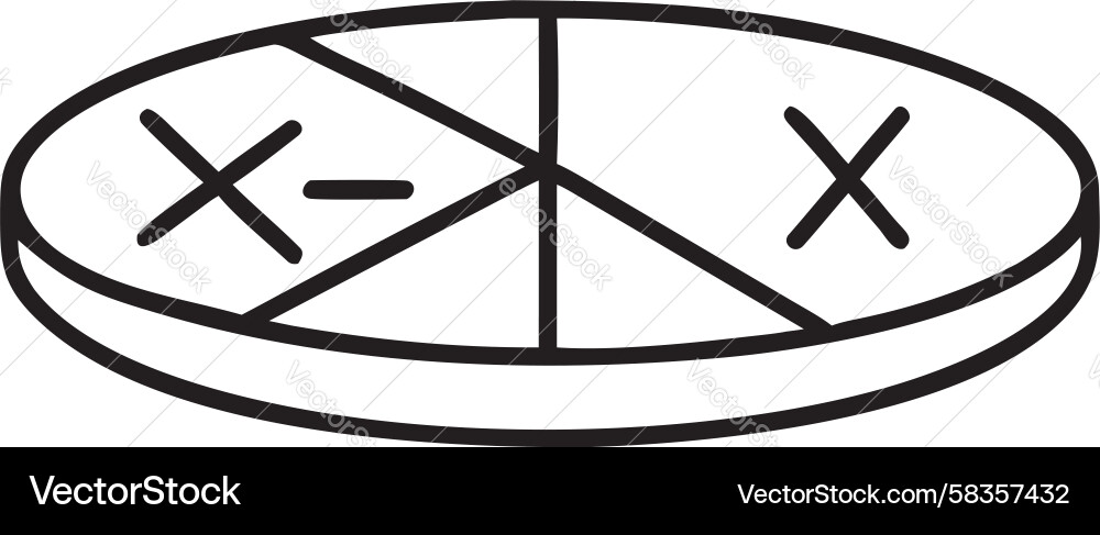 Exclusion Pie Chart with X Marks Vector Image