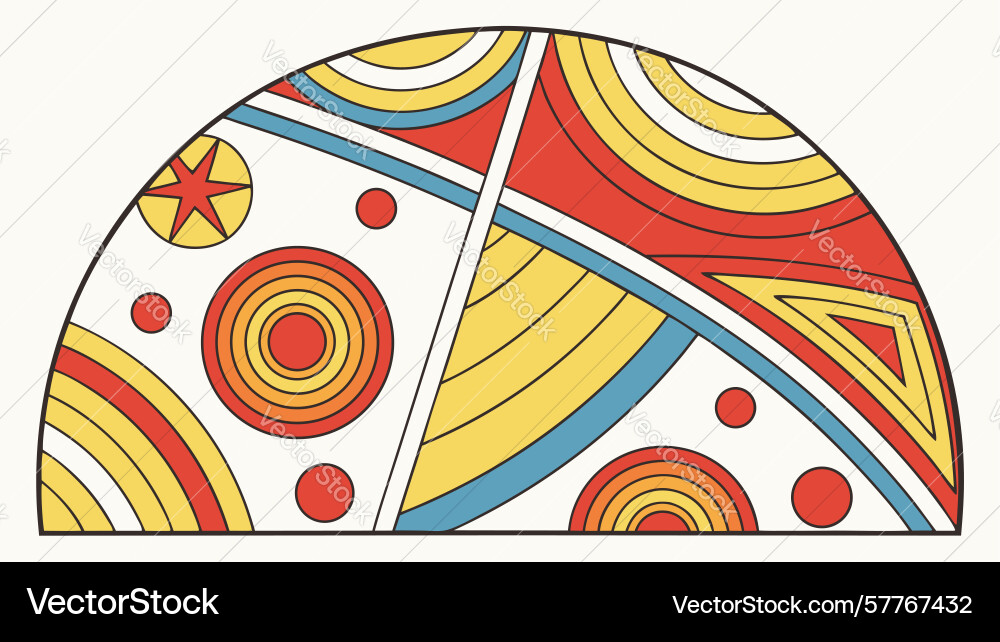 Half-circle abstract geometric pattern background Vector Image
