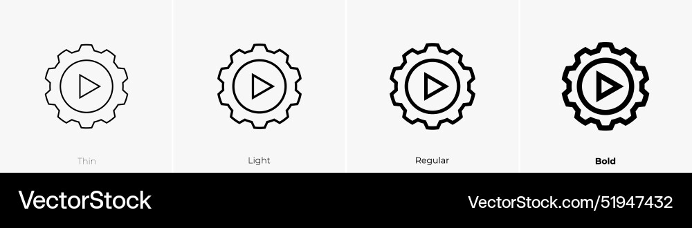 Implementation icon thin light regular and bold Implementation icon thin light regular and bold vector image