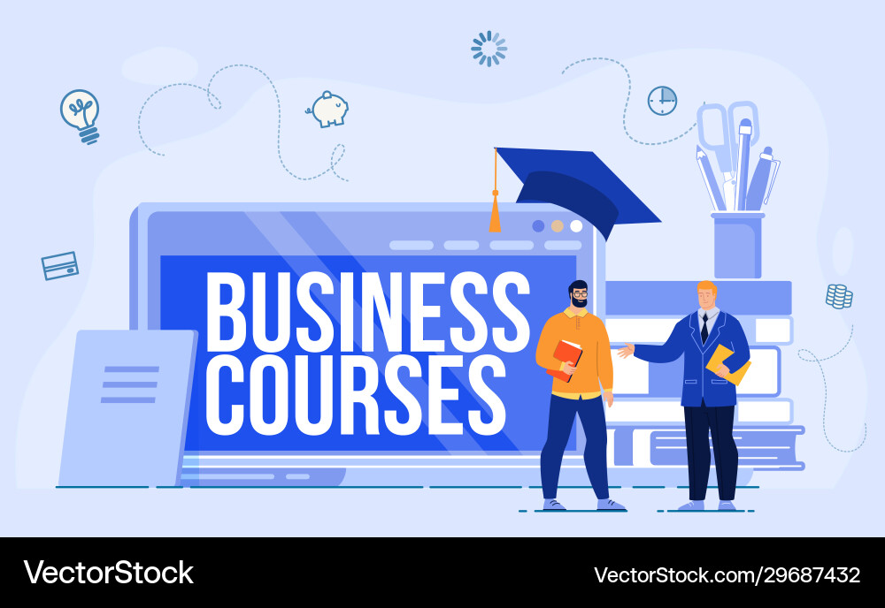 Internet business school courses concept vector image