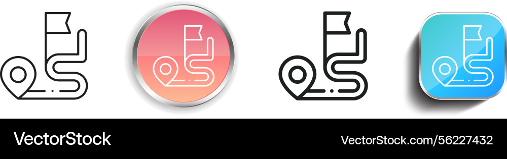 Location icon thin linear regular and button Location icon thin linear regular and button Vector Image